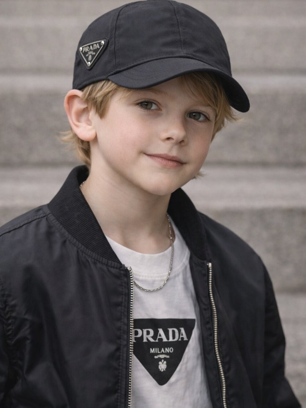 Youth Black Baseball Cap Classic Curved Brim Triangle Logo Patch
